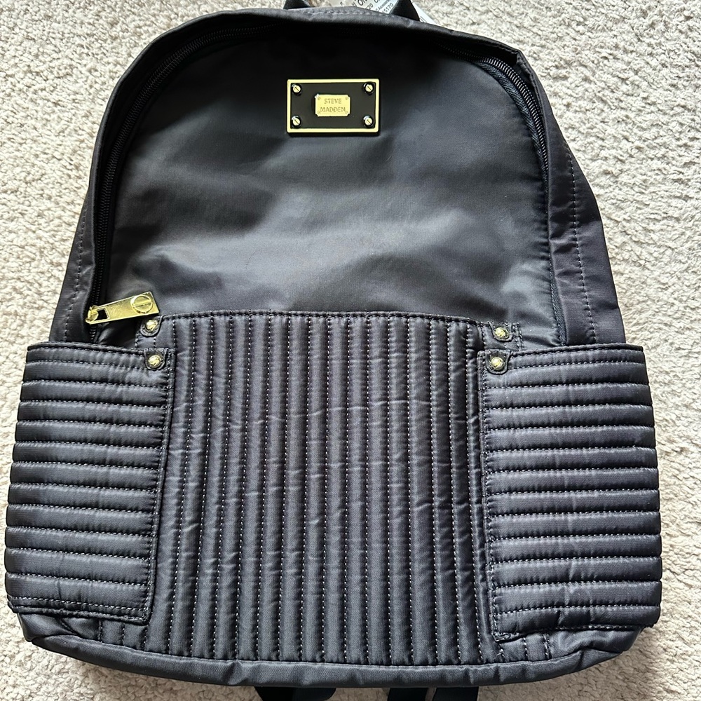 Steve Madden Black & Gold Backpack - NWT